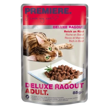 PREMIERE Deluxe Ragout Adult Reich An Rind 22x85 G 3 PREMIERE Deluxe Ragout Adult Reich An Rind 22x85 G