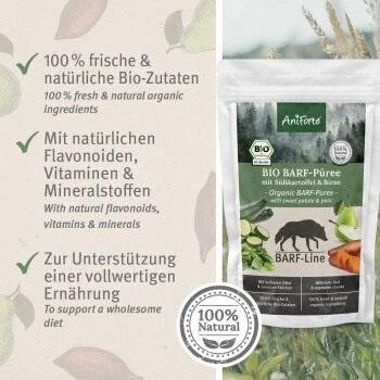 Aniforte BIO BARF Püree - Süßkartoffel & Birne 5 X 150g 5 Aniforte BIO BARF Püree - Süßkartoffel & Birne 5 X 150g – Bild 3