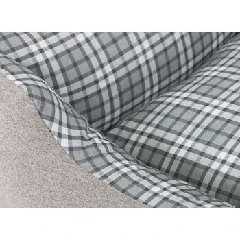 Knuffelwuff Hundebett Lennard Aus Velours Mit Karomuster Grau/ Grün XXL 4 Knuffelwuff Hundebett Lennard Aus Velours Mit Karomuster Grau/ Grün XXL – Bild 2