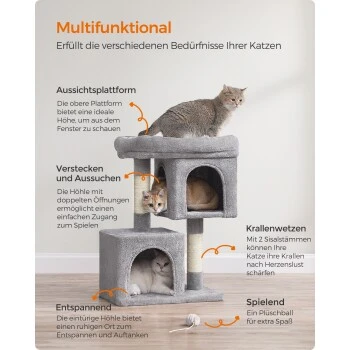 FEANDREA Kratzbaum 74 Cm Hellgrau 6 FEANDREA Kratzbaum 74 Cm Hellgrau – Bild 4