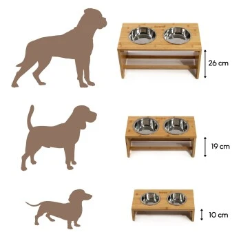 Lionto Erhöhte Futterstation Aus Bambus Braun/ Silber S 7 Lionto Erhöhte Futterstation Aus Bambus Braun/ Silber S – Bild 5