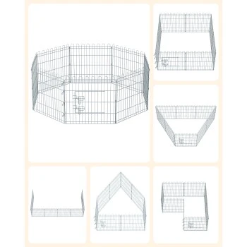 FEANDREA Welpenauslauf Faltbar Silber 6 FEANDREA Welpenauslauf Faltbar Silber – Bild 4