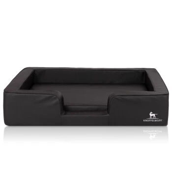 Knuffelwuff Orthopädisches Hundebett Mit Wendekissen Aus Kunstleder Indianapolis Schwarz M-L 6 Knuffelwuff Orthopädisches Hundebett Mit Wendekissen Aus Kunstleder Indianapolis Schwarz M-L – Bild 4