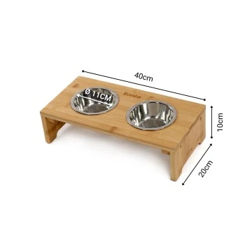 Lionto Erhöhte Futterstation Aus Bambus Braun/ Silber S 8 Lionto Erhöhte Futterstation Aus Bambus Braun/ Silber S – Bild 6