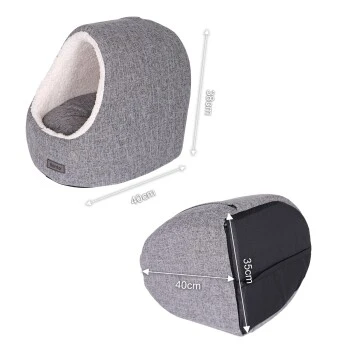 Lionto Katzenhöhle Mit Wendekissen Hellgrau 8 Lionto Katzenhöhle Mit Wendekissen Hellgrau – Bild 6